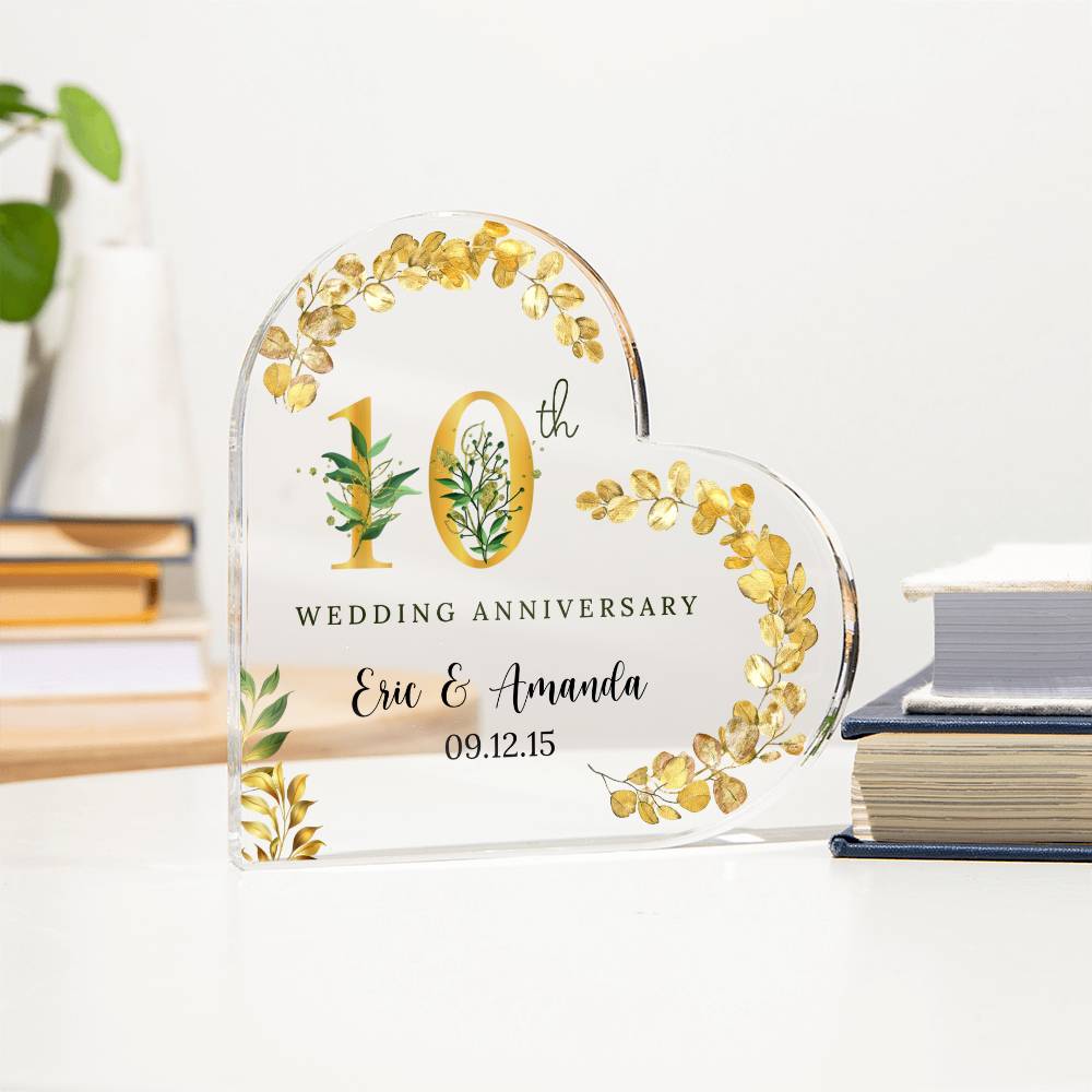 50th Anniversary Acrylic Heart Plaque