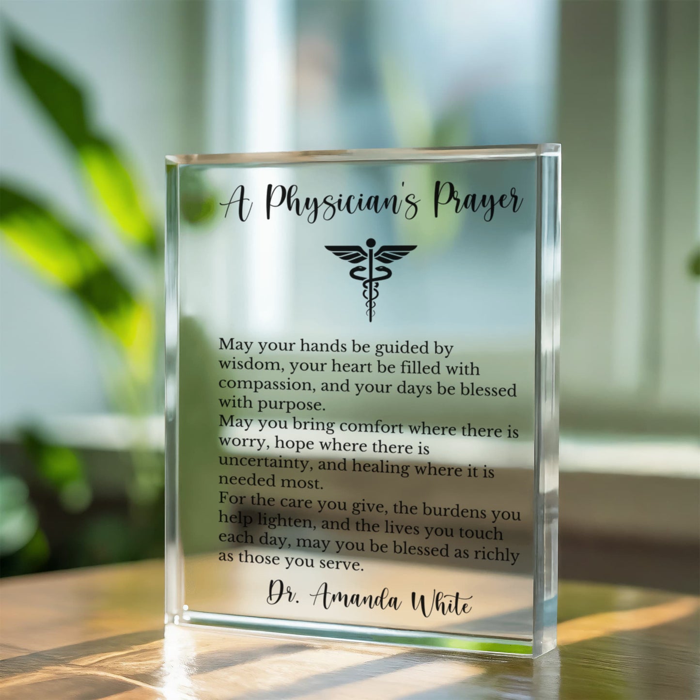 Physicians Prayer Plaque, Appreciation Gift, Inspirational Decor for Doctors
