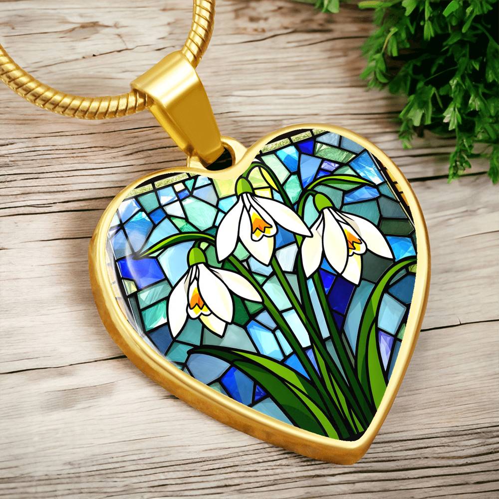 Lily of The Valley Floral Necklace with Engraving