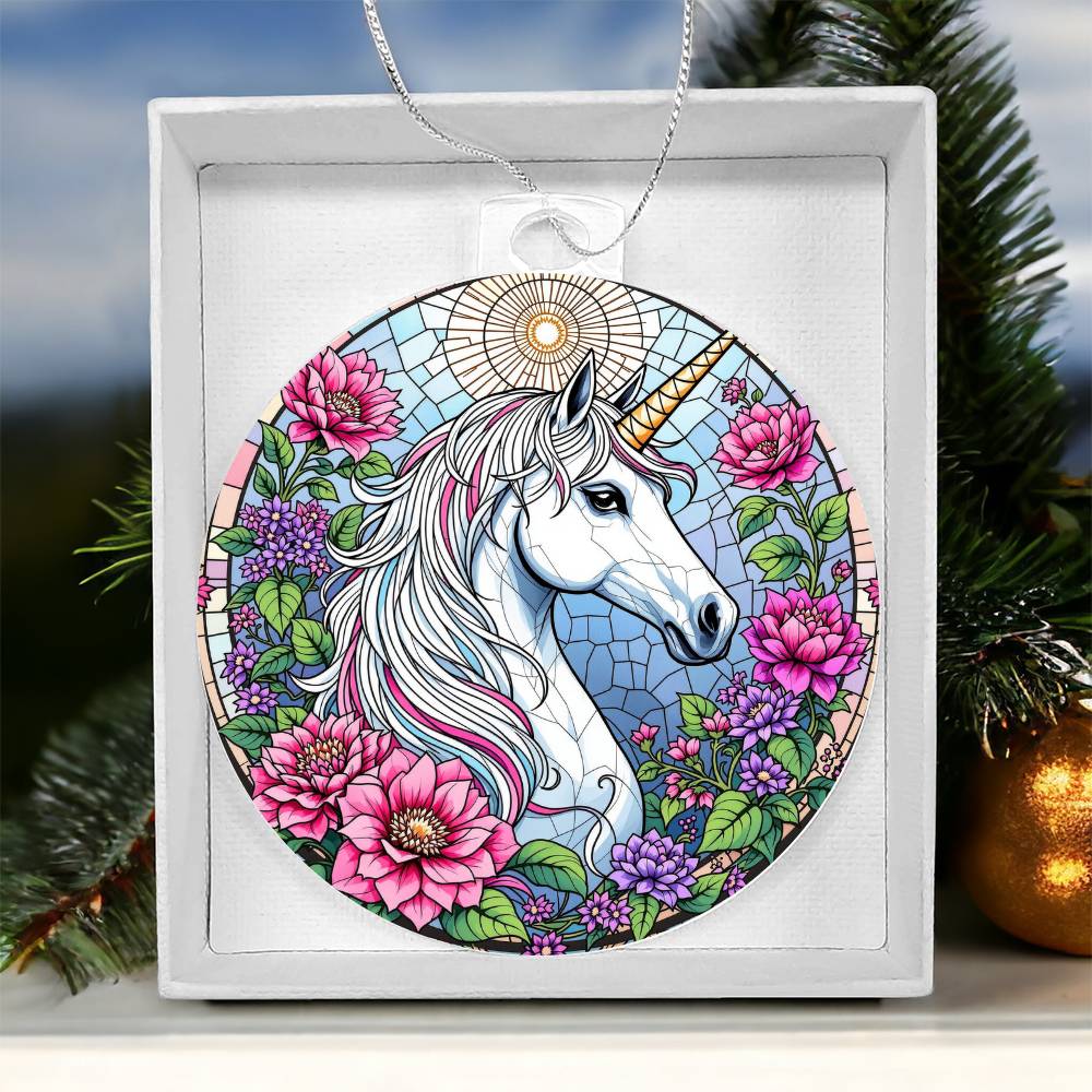 Unicorn Acrylic Christmas Ornament