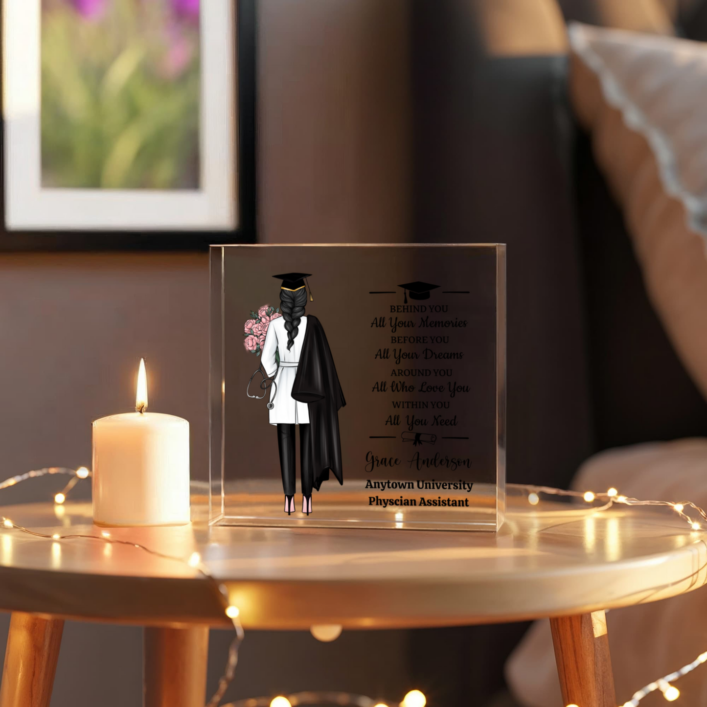 Personalized Doctor Graduation Gift Plaque, Nurse Practitioner Award, Custom Physician Assistant Keepsake