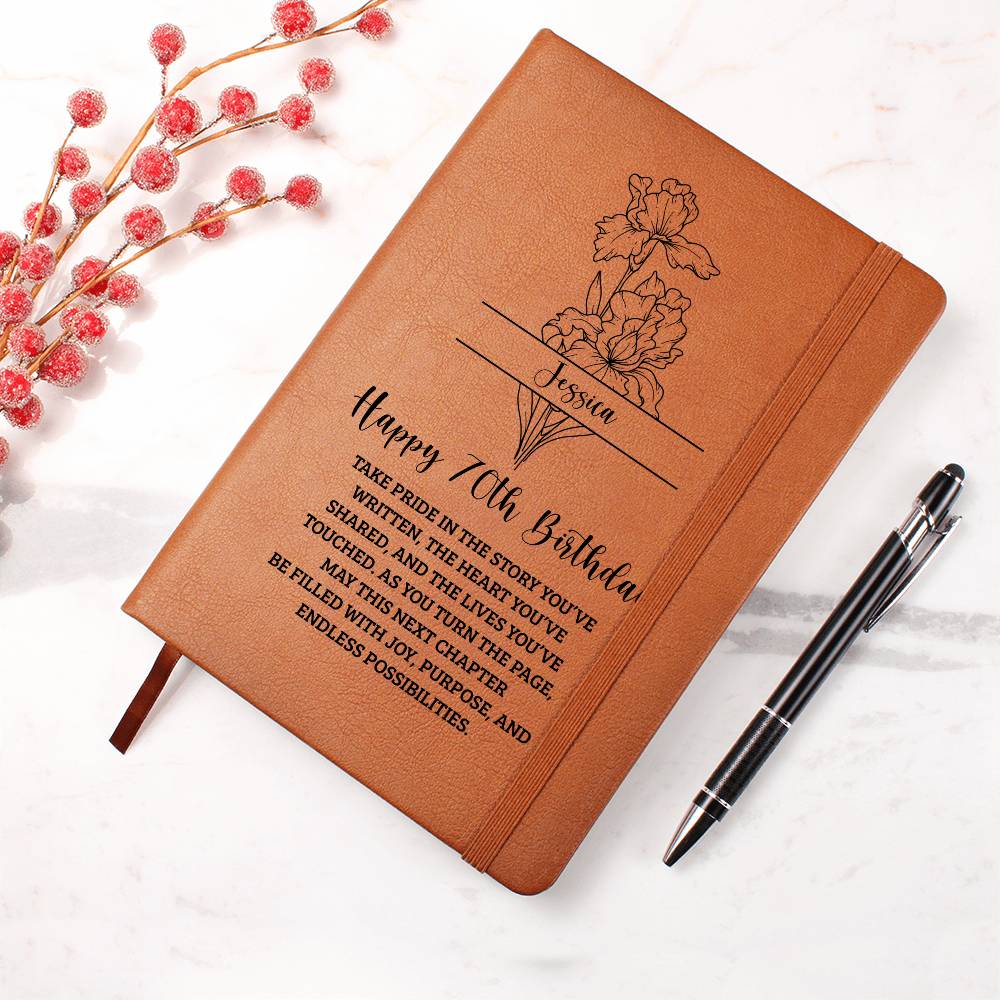 70th Birthday Birth Flower Journal