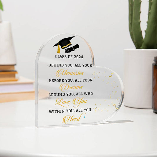 Class of 2024 Graduation Gift Acrylic Heart Plaque