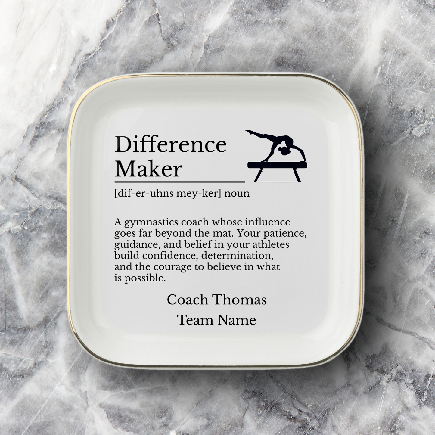 Gymnastics Coach Jewelry Dish Trinket Tray