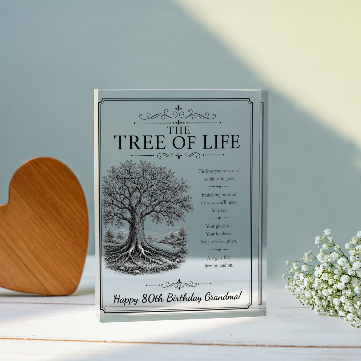 Tree of Life Legacy Gift, Personalized Acrylic Plaque, Gift for Grandma, Birthday Keepsake, Inspirational Home Decor, Memorial Gift