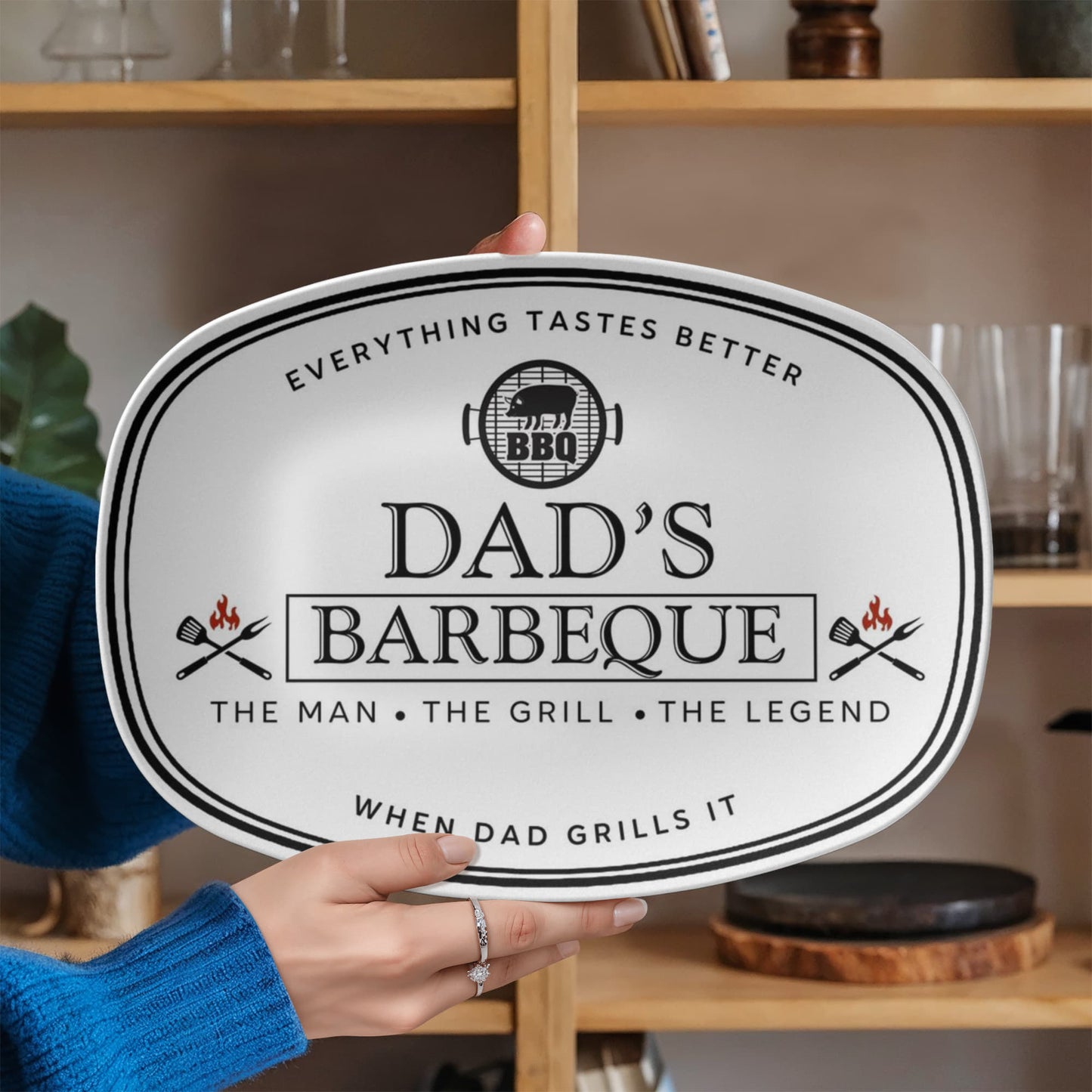 Dad's BBQ Serving Tray for Dad