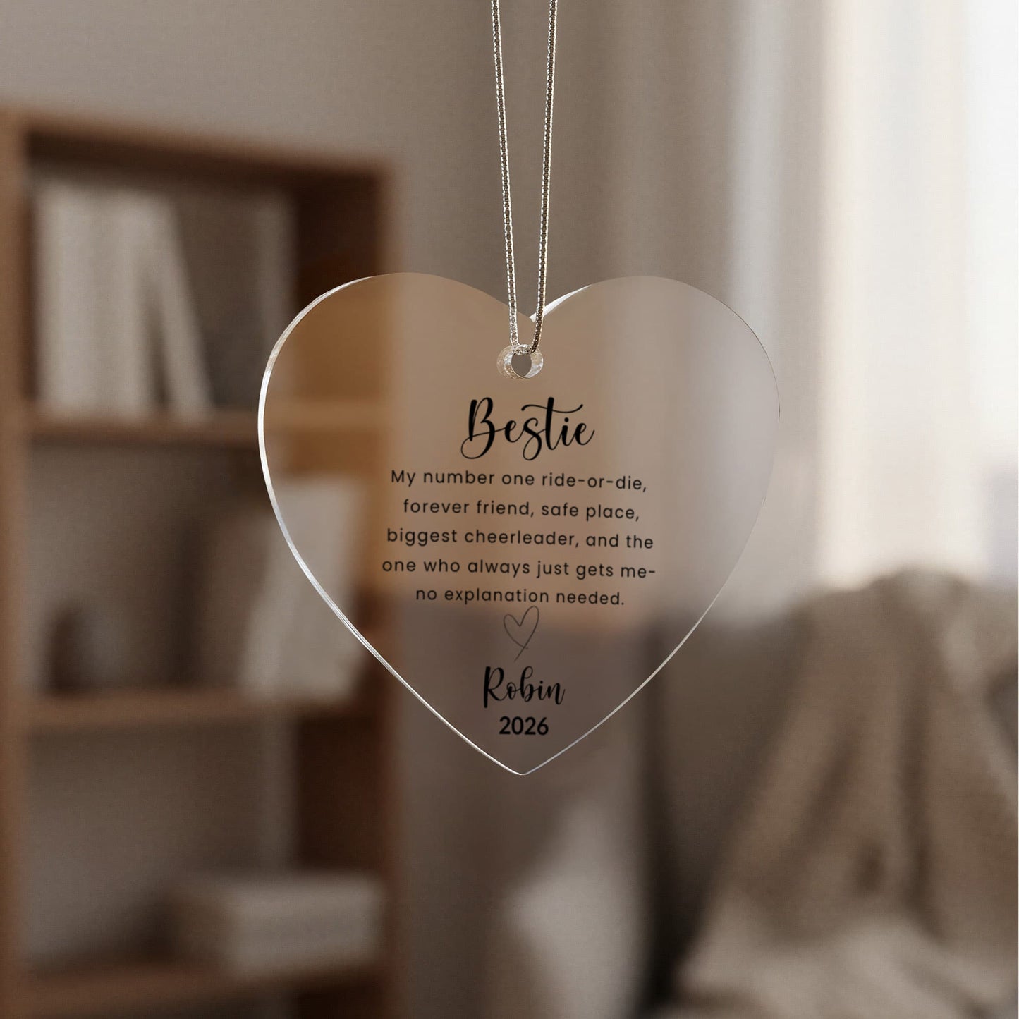 Bestie Acrylic Heart Ornament