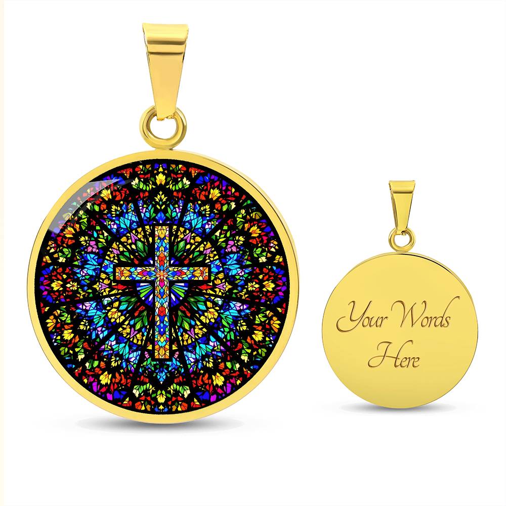 Cross Engraved Pendant Necklace