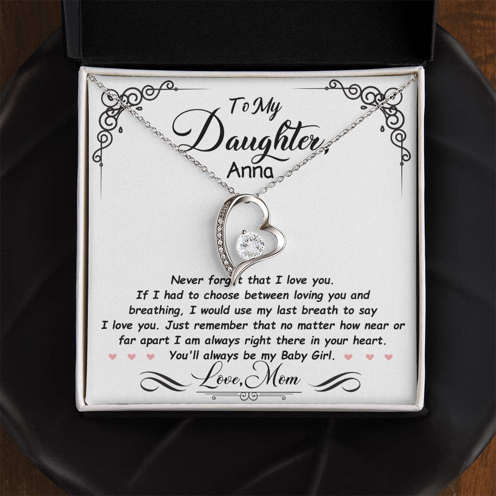 Personalized Daughter Heart Necklace Gift from Mom or Dad-[Heartfelt Family Gift]