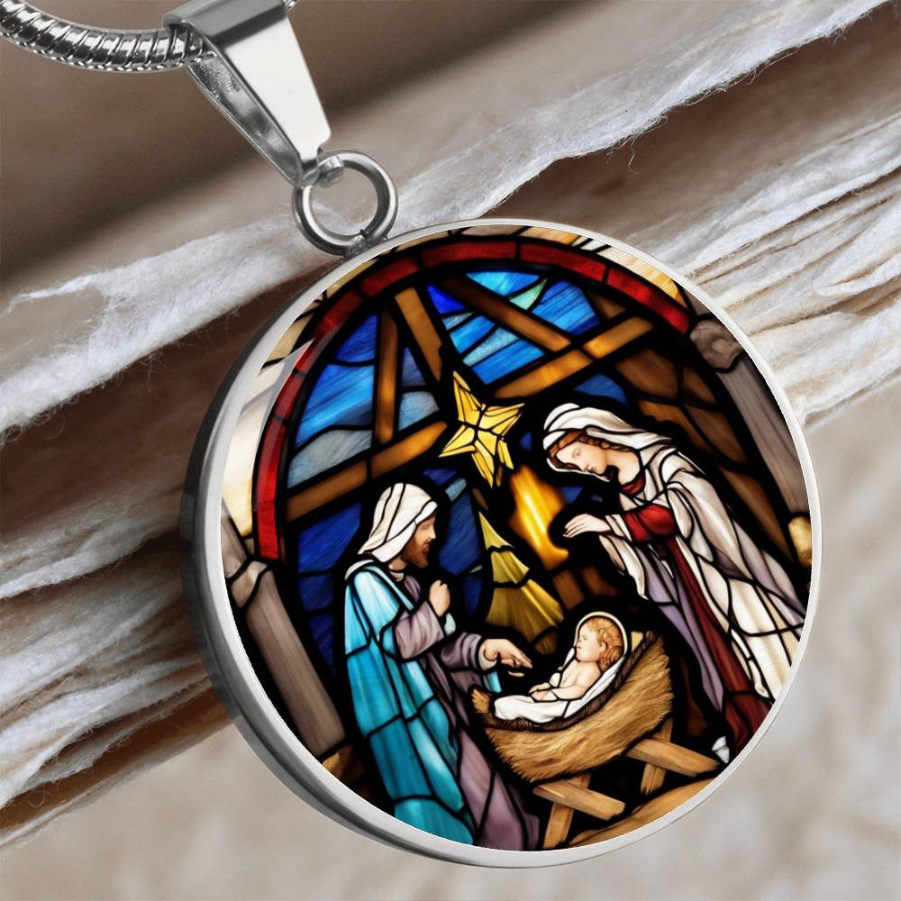 Baby Jesus Mary Joseph Manager Christmas Necklace-[Heartfelt Family Gift]
