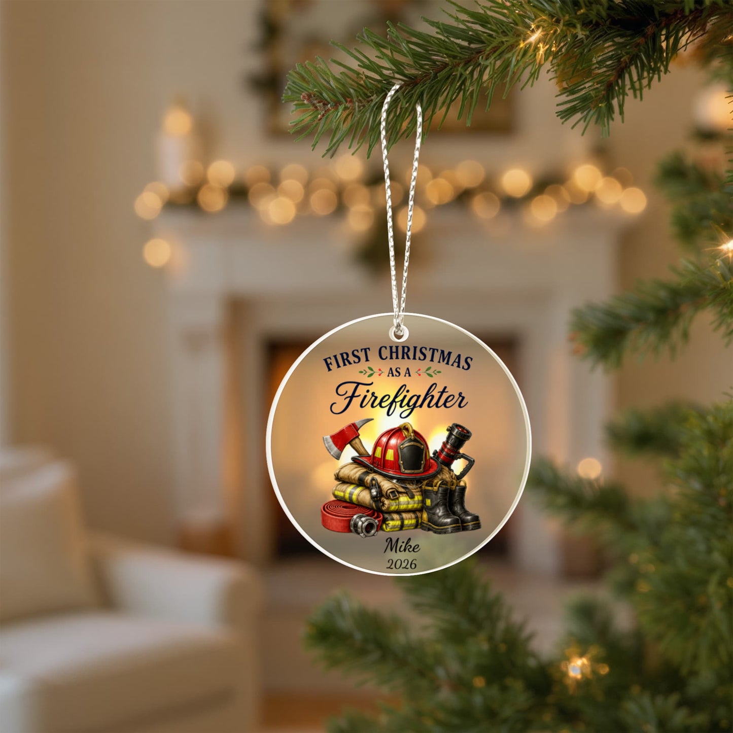 1st Christmas As A Firefighter Ornament
