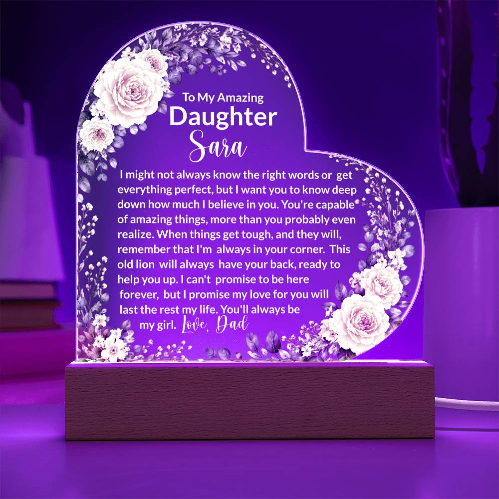 Heart LED Light Plaque Gift from Dad