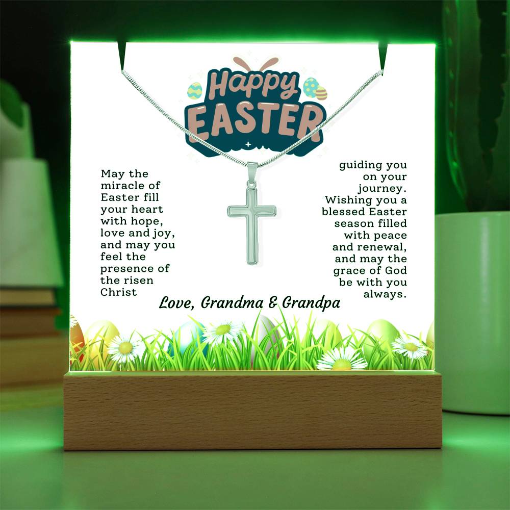 Easter Gift - Cross and Personalized Sign