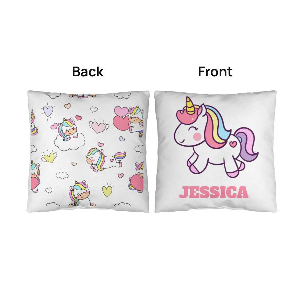 Unicorn Double Sided Pillow with Name-[Heartfelt Family Gift]