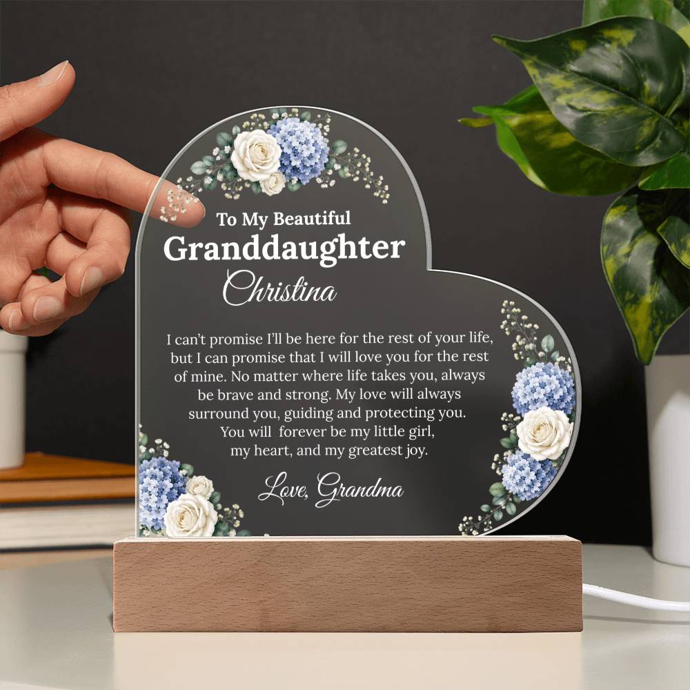 Granddaughter Lighted Acrylic Heart Plaque Gift