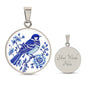 Blue Bird China Pattern Pendant Necklace-[Heartfelt Family Gift]