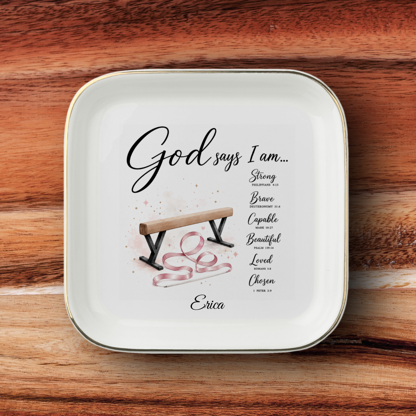 Gymnastics Christian Jewelry Dish