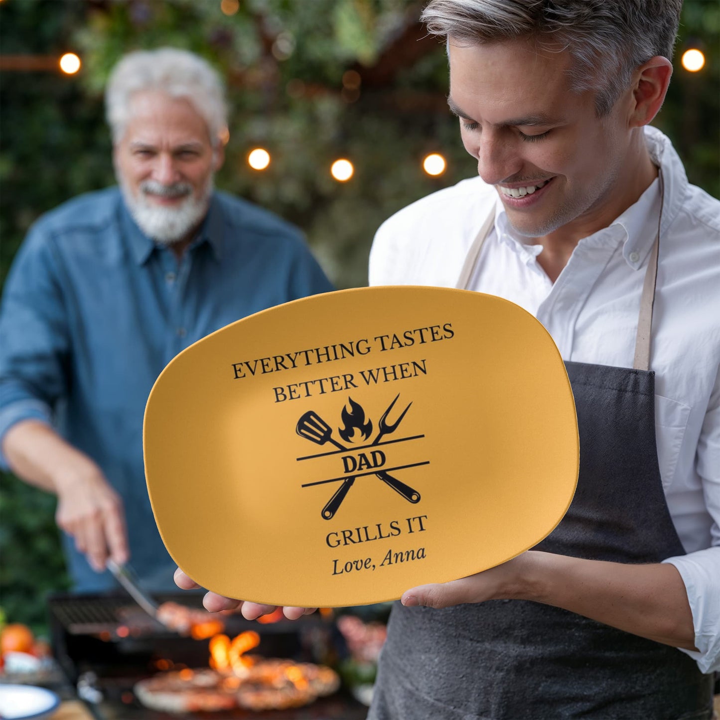 Copy Personalized BBQ Platter, Gift for Dad, Everything Tastes Better Plate, Custom Grill Plate, Dad Grilling Gift, Father's Day Present