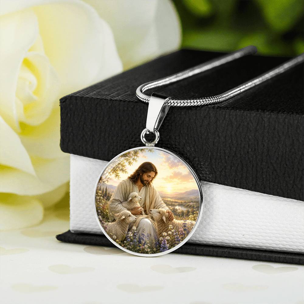 Personalized Jesus and Lamb Necklace