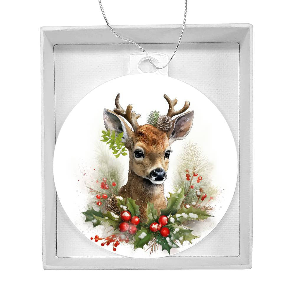 Buck Deer Acrylic Christmas Ornament-[Heartfelt Family Gift]