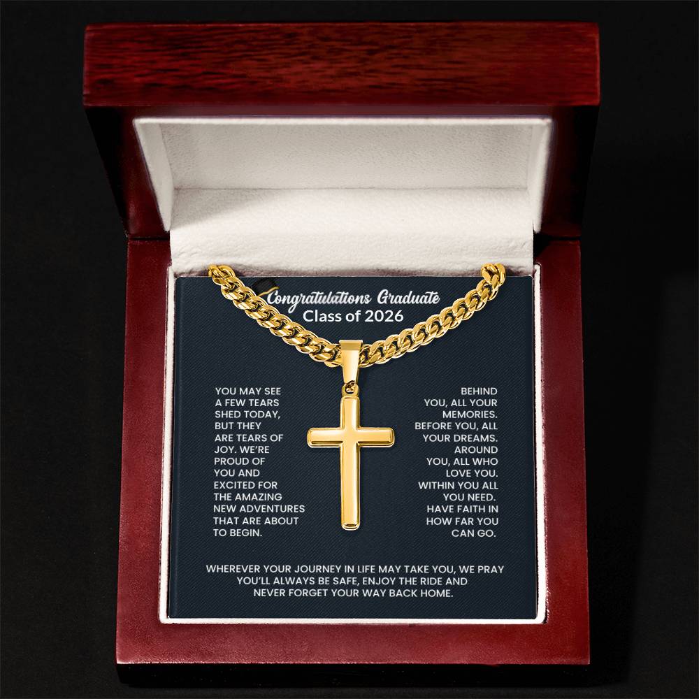 Graduation Personalized Cross Necklace
