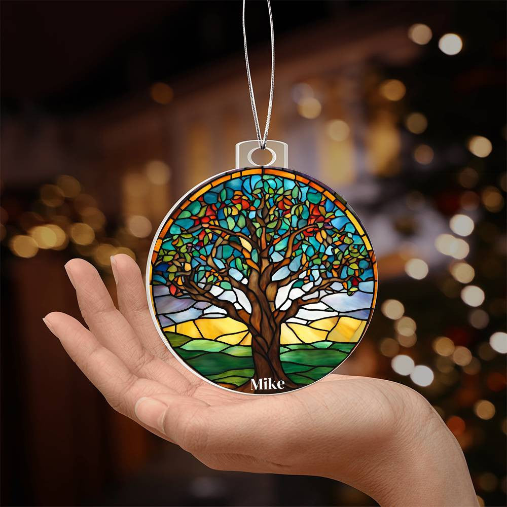 Tree of Life Stained Glass Ornament-[Heartfelt Family Gift]