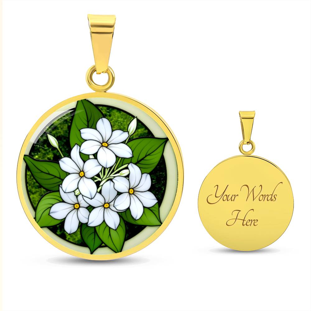 Lily of The Valley Floral Necklace with Engraving