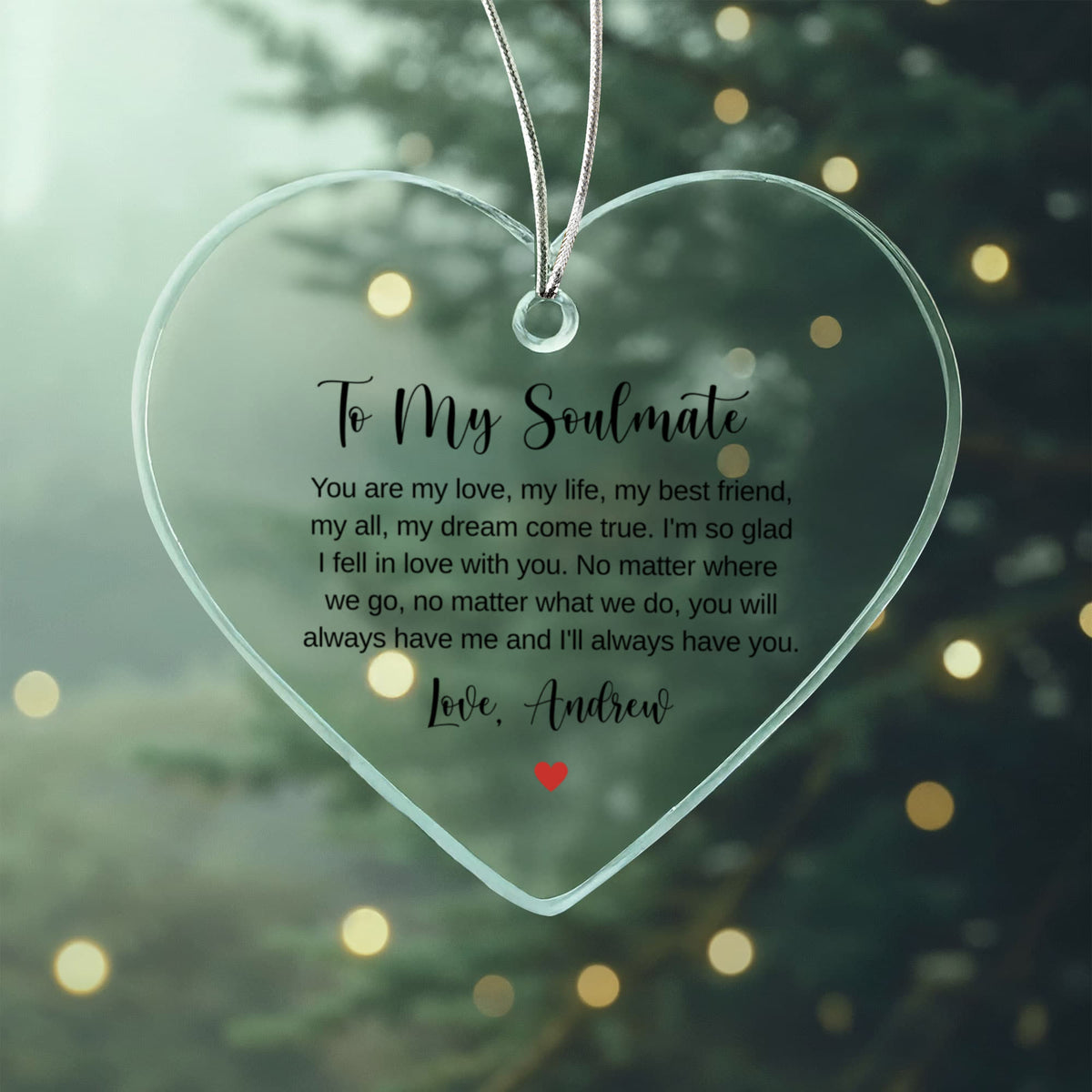 Soulmate Acrylic Heart Ornament
