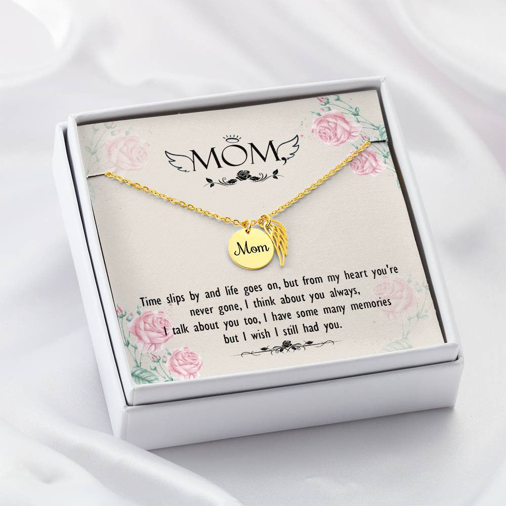 Time slips by(1) Mom Memorial Necklace-[Heartfelt Family Gift]