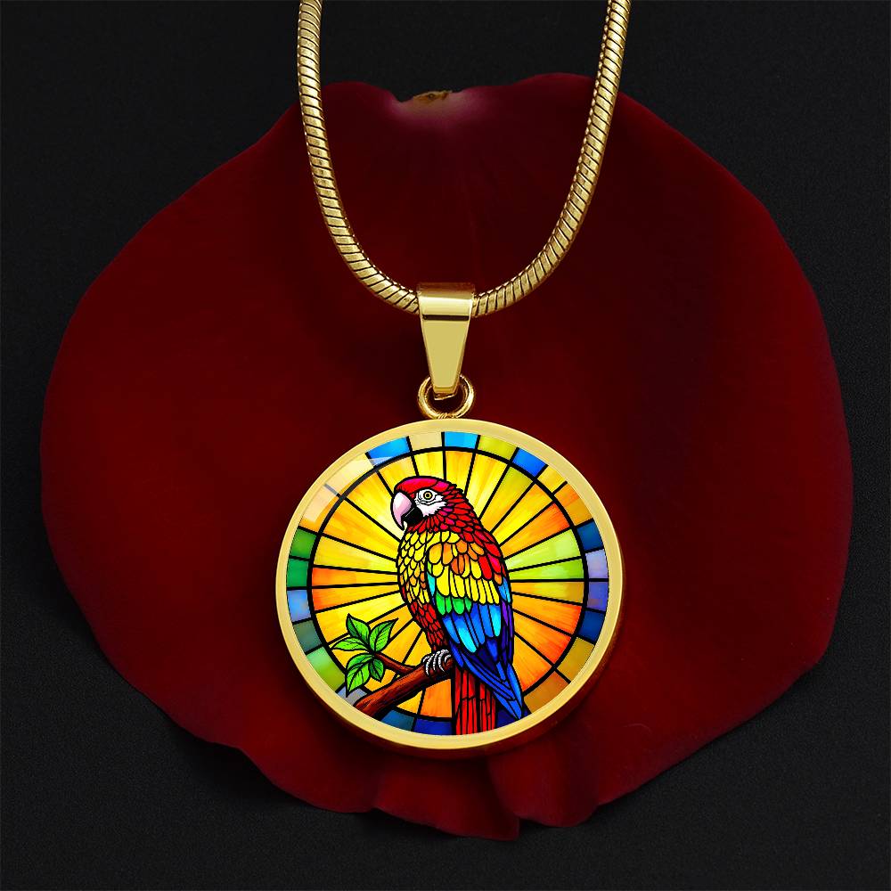Parrott Pendant Necklace Engraved