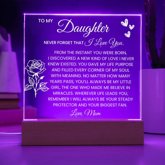Daughter Rose Plaque Gift