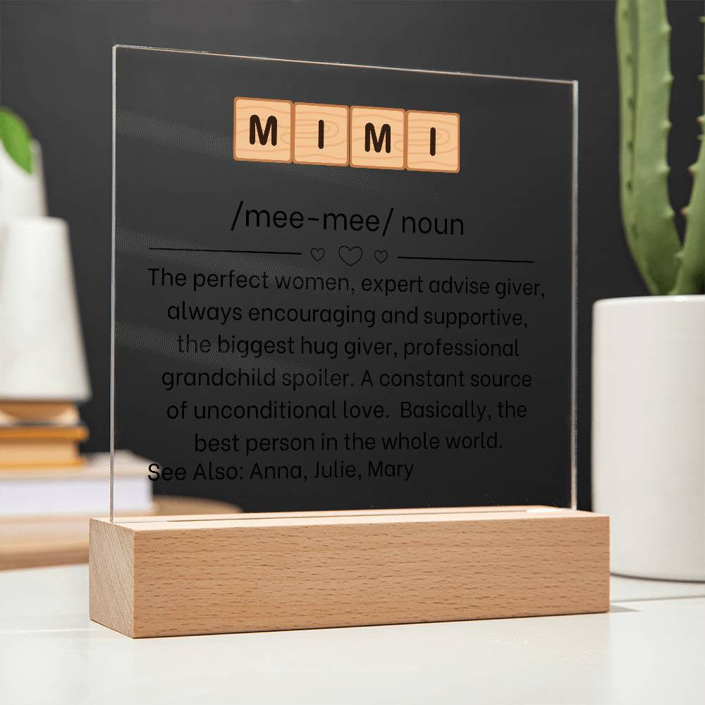 Mimi Definition Acrylic Plaque-[Heartfelt Family Gift]