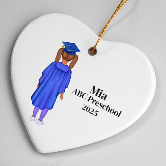 Preschool Graduation Ceramic Heart Ornament