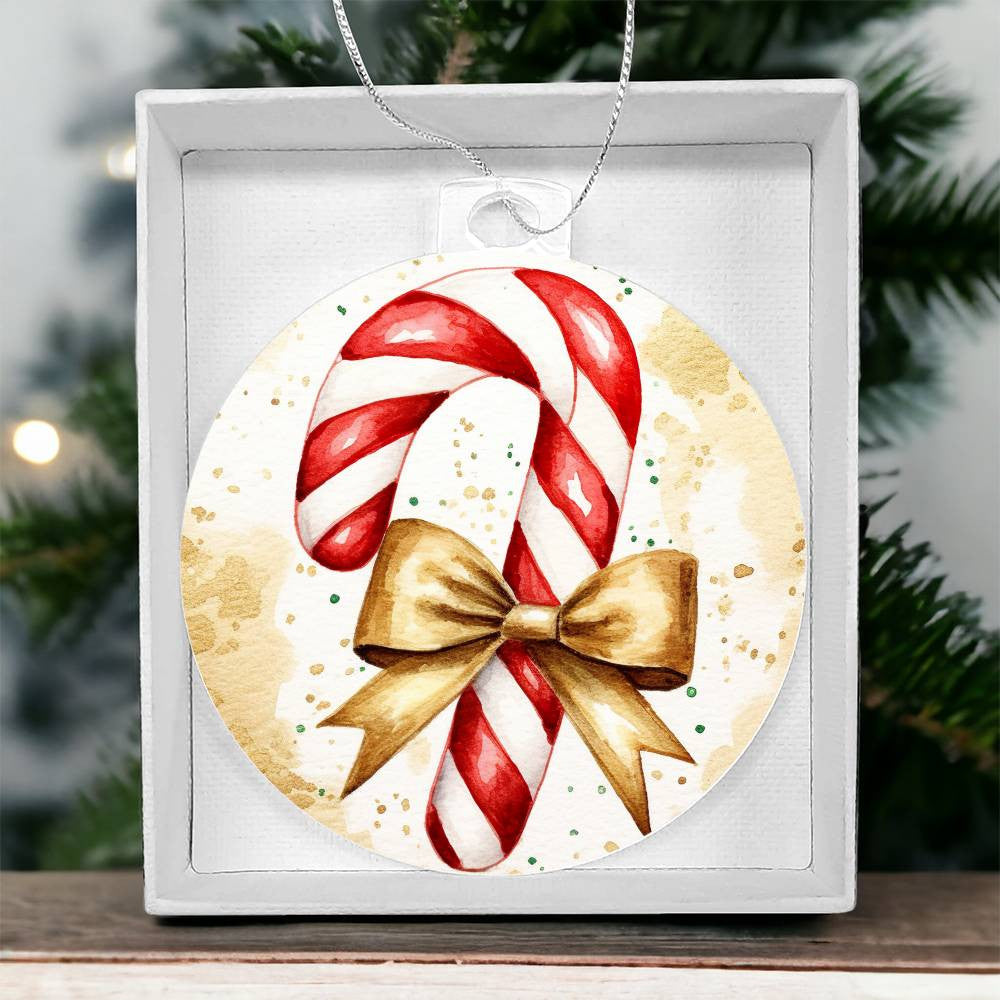 Candy Cane Acrylic Christmas Ornament-[Heartfelt Family Gift]