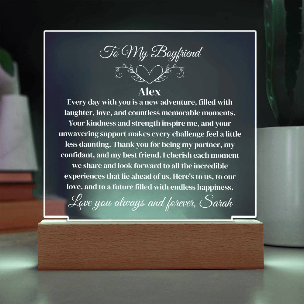 To My Boyfriend Plaque-[Heartfelt Family Gift]