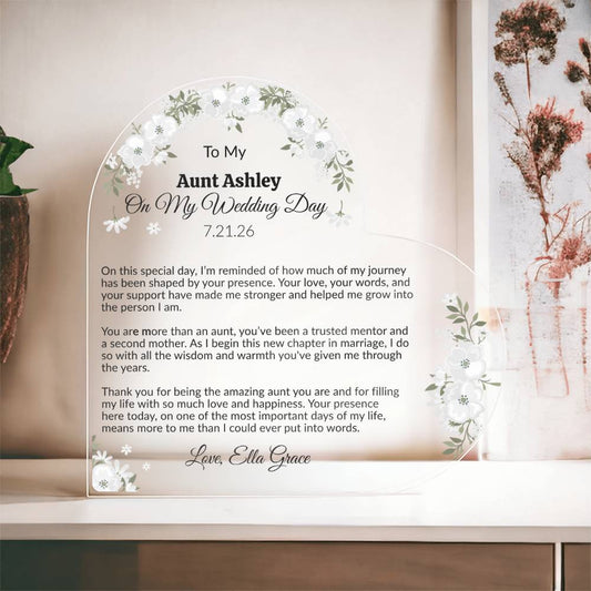 Personalized Wedding Day Acrylic Heart Plaque