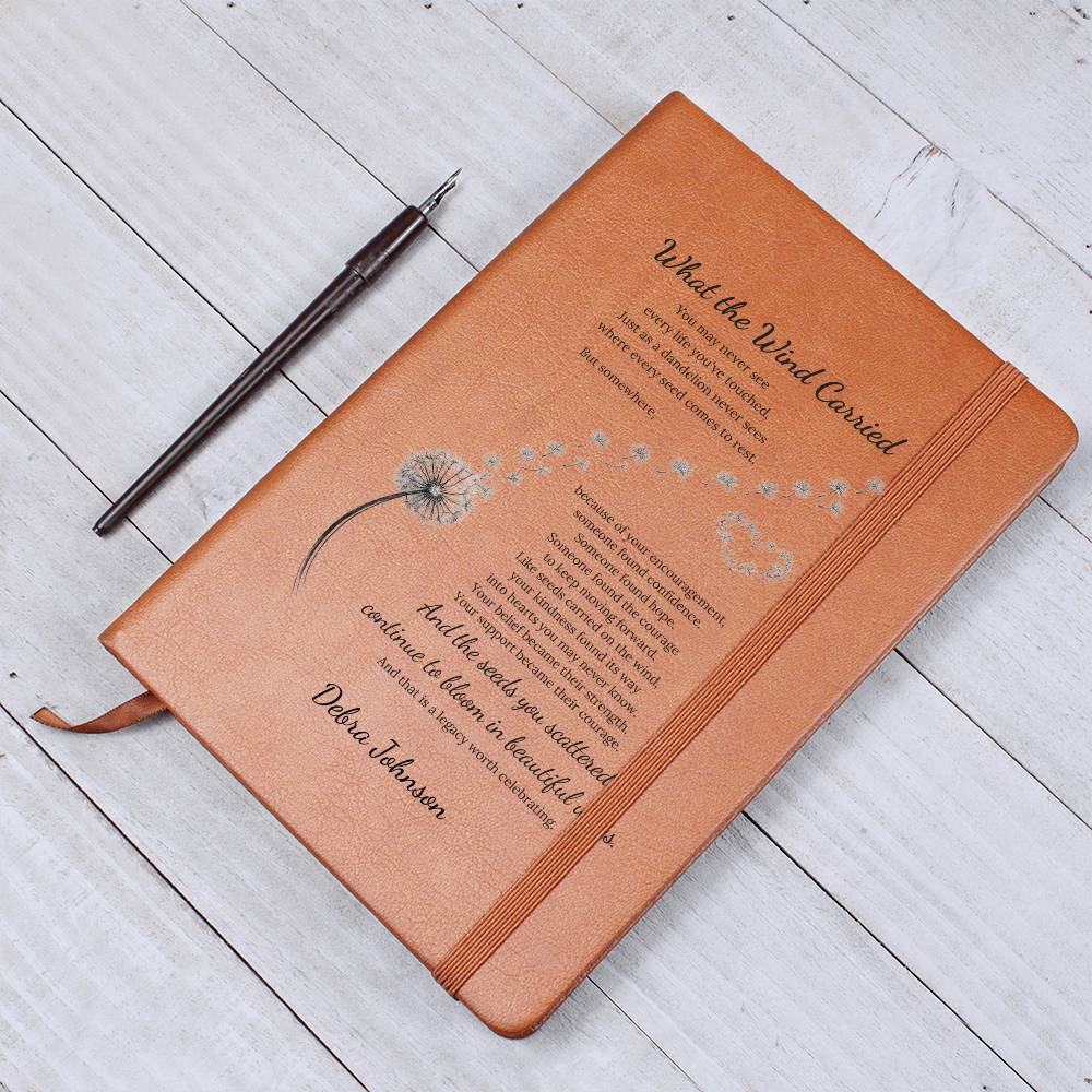 What The Wind Carried Dandelion Thank You Journal Gift