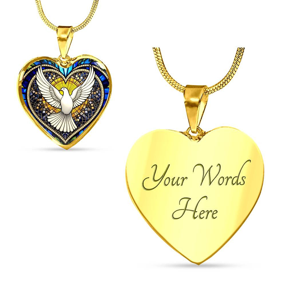 Engraved Dove Necklace-[Heartfelt Family Gift]