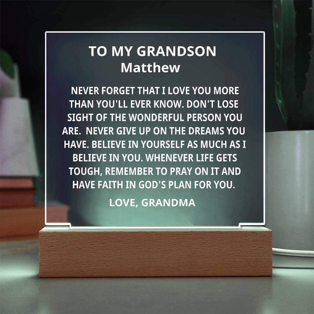 Personalized Christian Grandson Gift