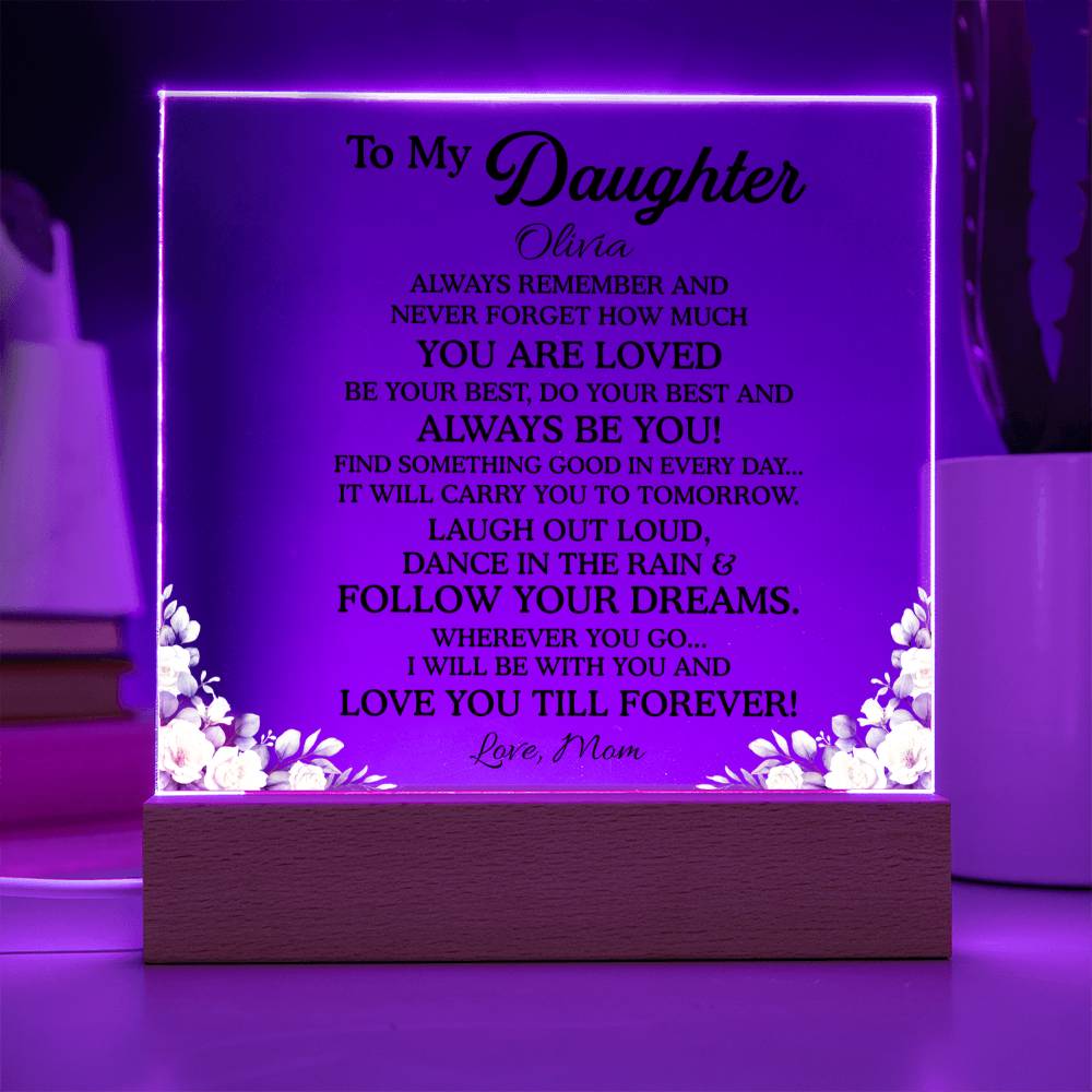 Daughter Light Up Acrylic Plaque