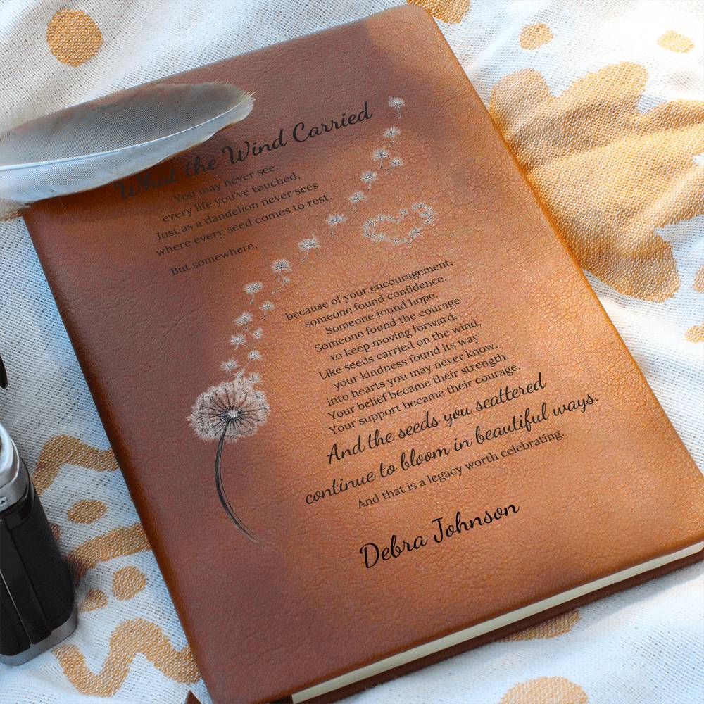 What The Wind Carried Dandelion Thank You Journal Gift