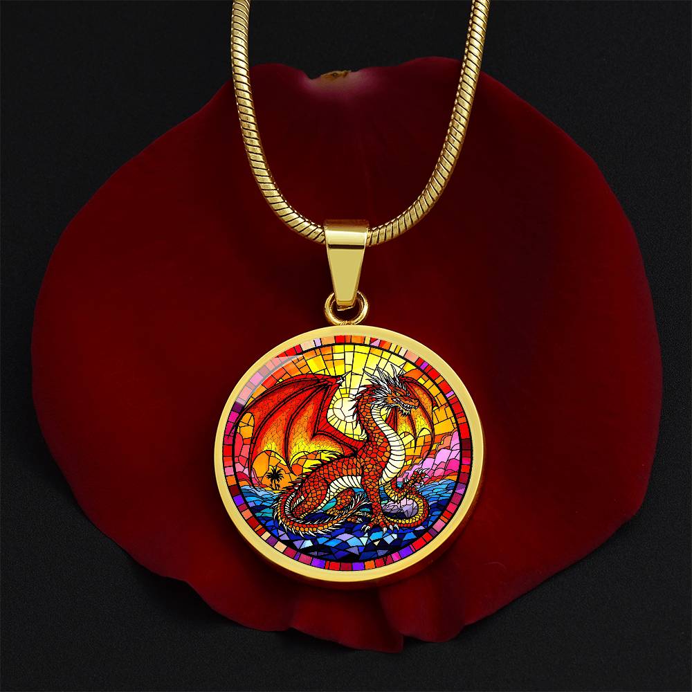 Red Dragon Pendant Necklace