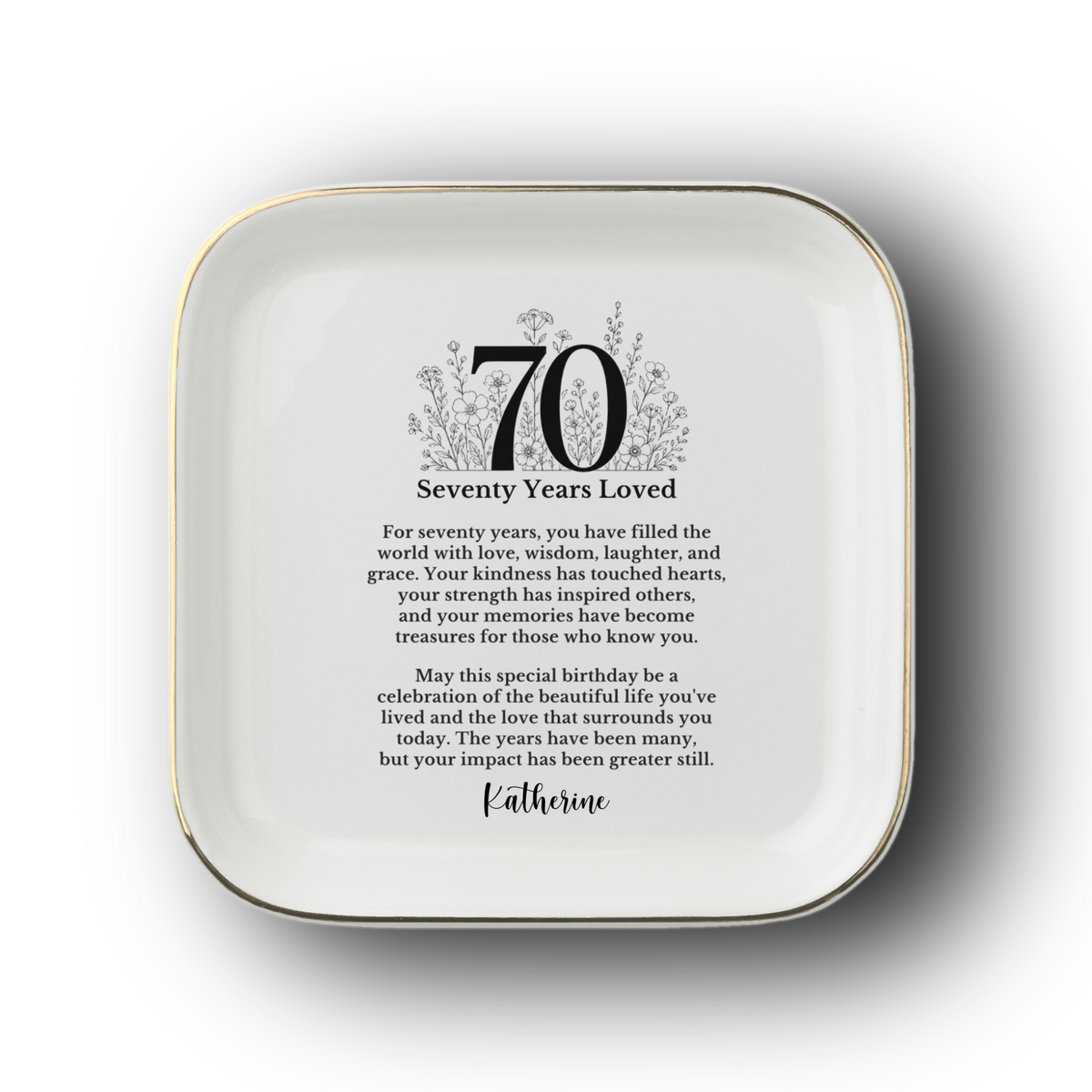 70th Birthday Jewelry Dish
