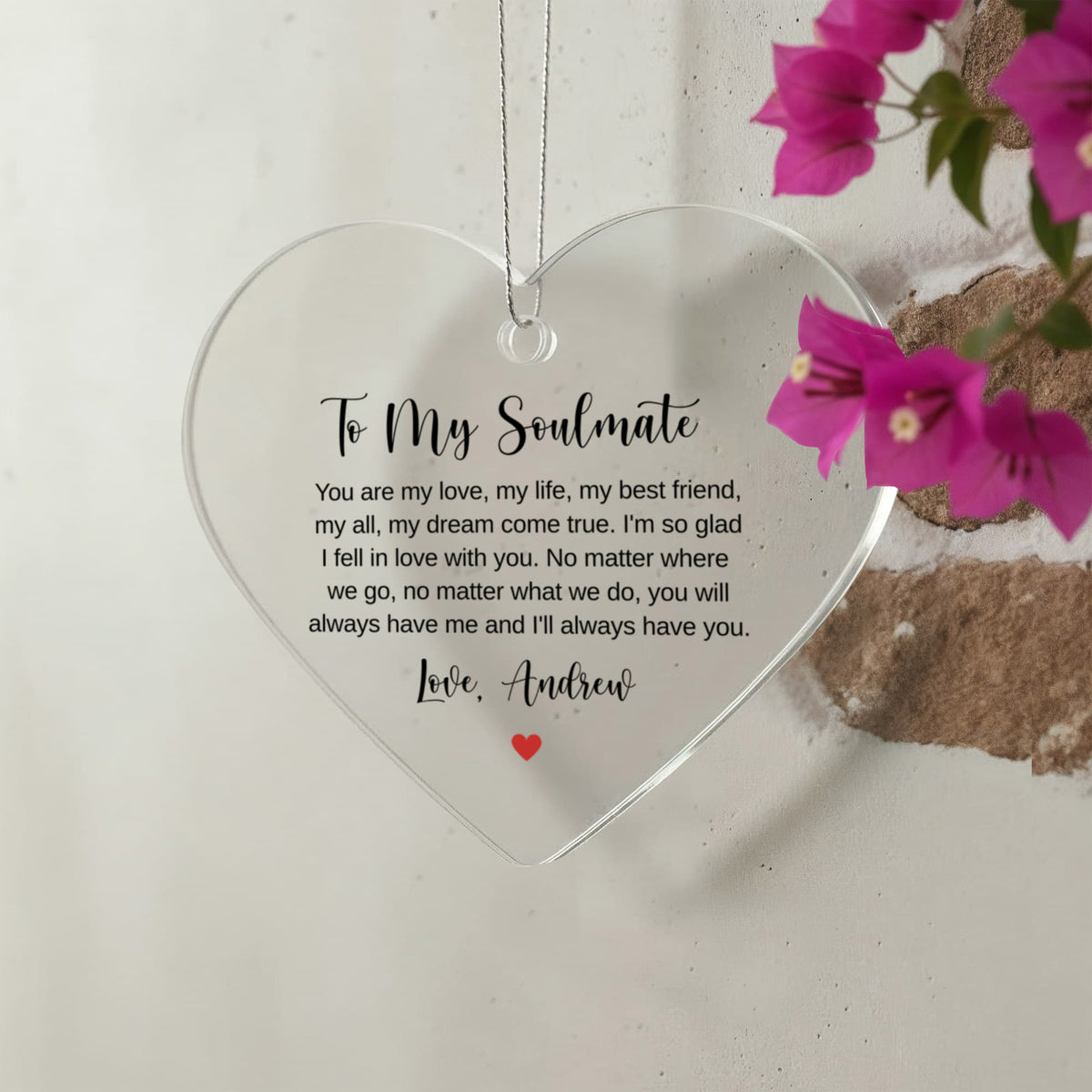 Soulmate Acrylic Heart Ornament