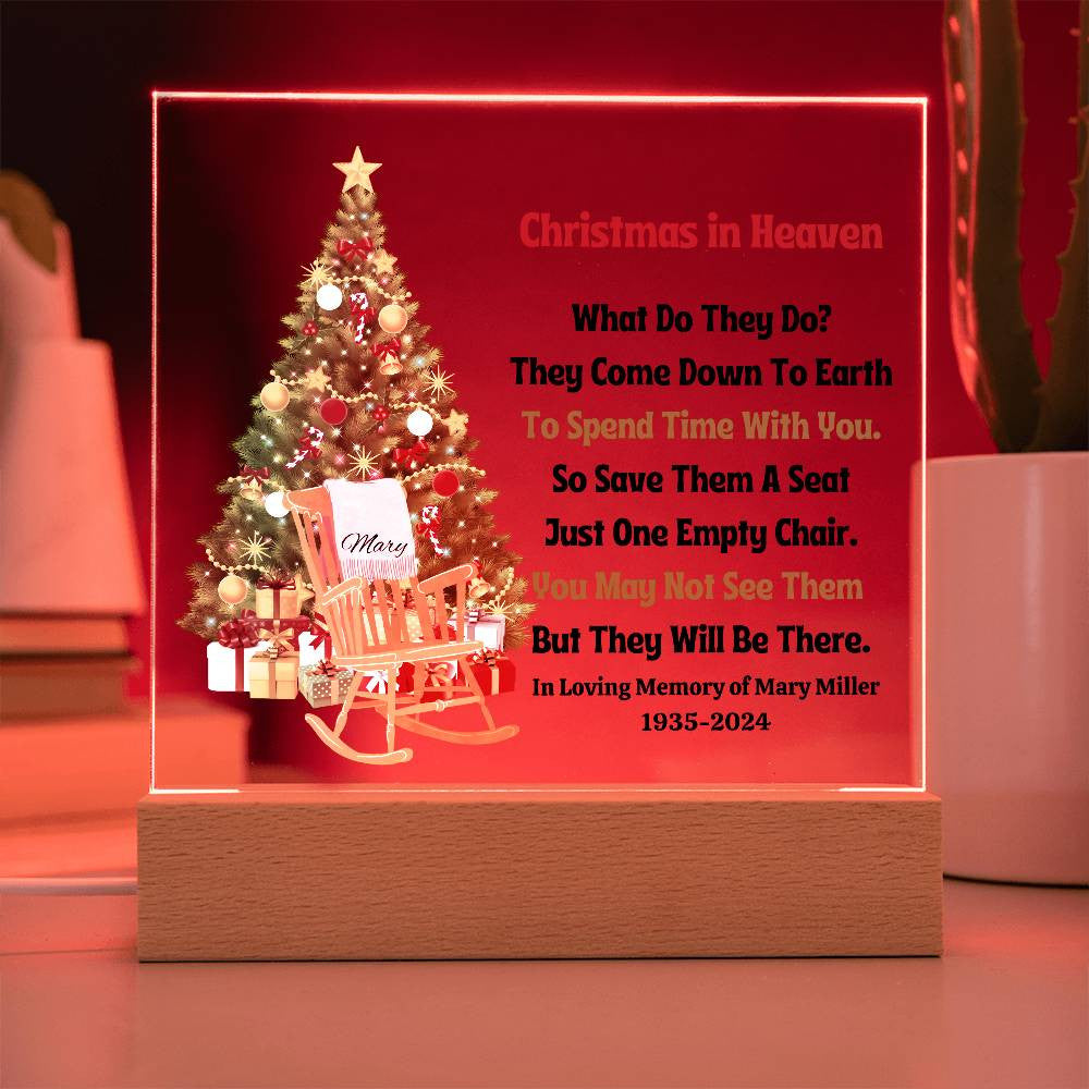Christmas In Heaven Empty Chair Memorial Plaque-[Heartfelt Family Gift]