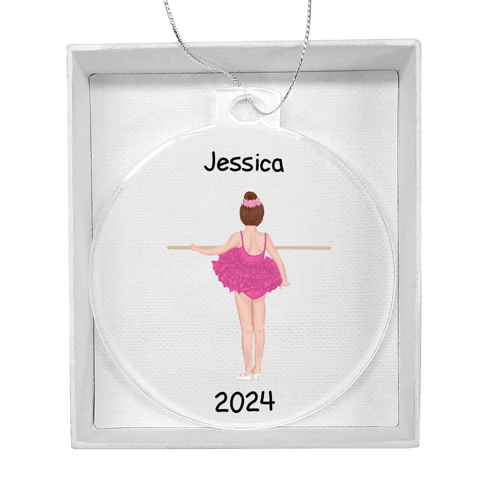 Personalized Ballerina Acrylic Christmas Ornament-[Heartfelt Family Gift]