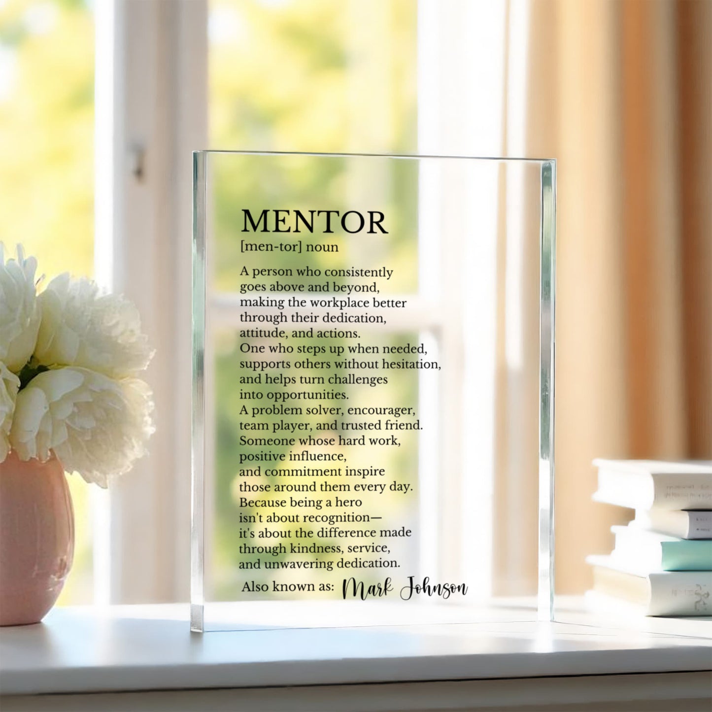 Mentor Appreciation Plaque Gift, Leadership Award Gift