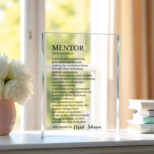 Mentor Appreciation Plaque Gift, Leadership Award Gift