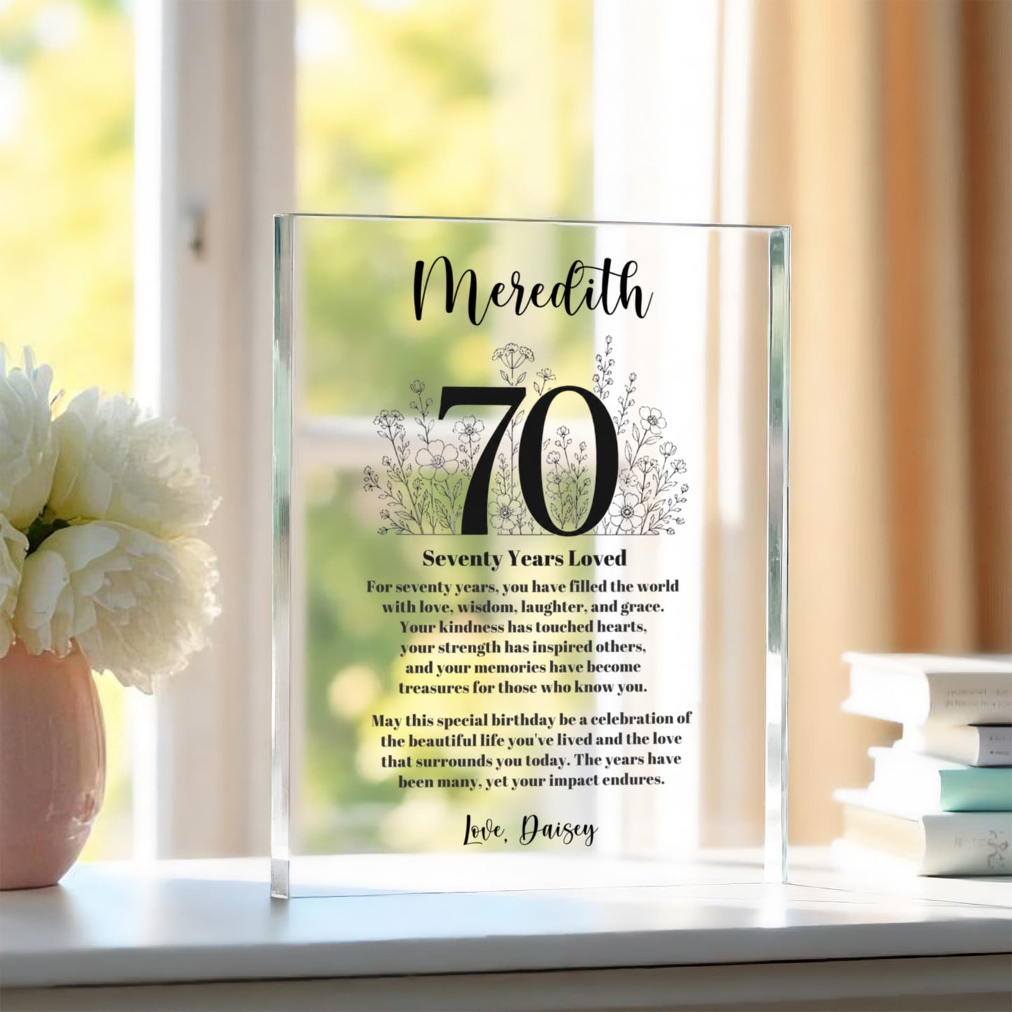 70th Birthday Acrylic Plaque
