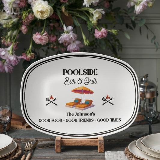 Personalized Poolside Bar and Grill BBQ Grilling Plate